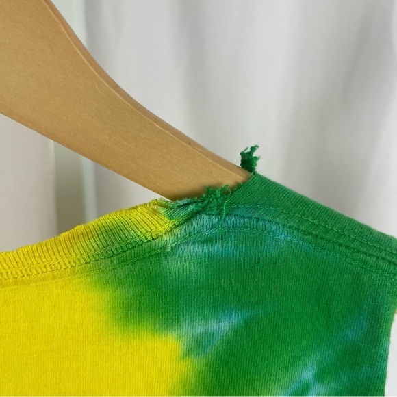 Cookies Medium Vibrant Bright Tie Dye Swirl Hippie Boho Cut Off Tank Top Beach - Picture 8 of 10